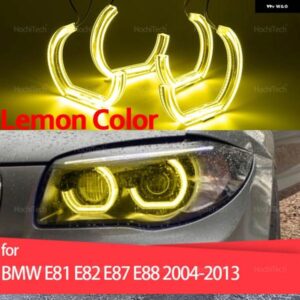 BMW 1シリーズ E81 E82 E87 E88 1M 04-13 キセノン ヘッドライト デイライト DRL エンジェルアイ LED CSL スタイル レモンイエロー ヘッドライト