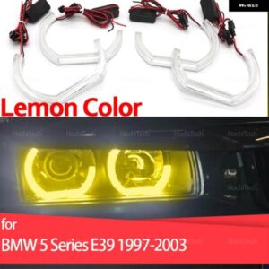 新型CS CSL スタイル レモンイエローエンジェルアイ BMW 5シリーズ E39 525I 528I 530I 540I 1997-2003 DRL LED デイタイム ランニングライト