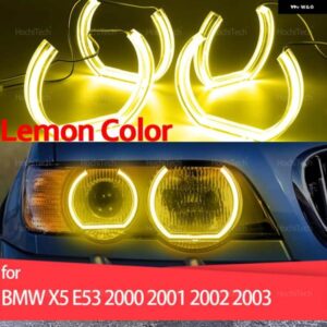 CS CSL スタイル レモンイエローエンジェルアイ BMW X5 E53プレフェイスリフト2000-03 DRL LED デイタイム ライトカー スタイリング