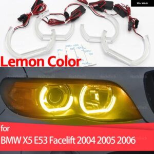 CS CSL スタイル レモンイエローエンジェルアイ BMW X5 E53フェイスリフト2004 2005 2006 DRL LED デイタイム ランニングライト カー スタイリング