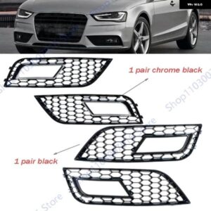 フロント バンパー フォグライト ランプ グリル カバー ハニカムメッシュ アウディ A4 B8.5フェイスリフトモデル2013-16車蓋 ベゼル