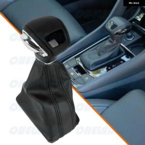 シュコダ KAROQ/KODIAQ DSG 2018-24 カーアクセサリー自動ギアスティック シフト ノブ + PU レザー ブーツ