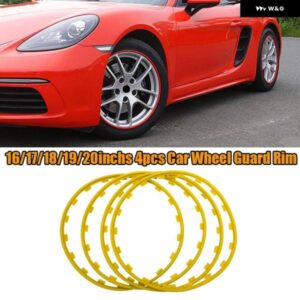テスラ モデル3 Y S X 2017-2023 汎用 カー 4個 ホイールリム エッジ プロテクター リング タイヤガードストリップ BMW VW ベンツ アウディ ヒュンダ