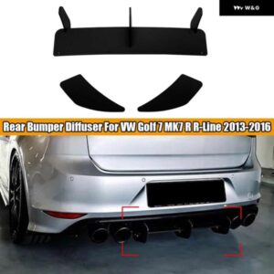 VW ゴルフ 7 MK7 R R-LINE 2013-2016 車用 リア バンパー ディフューザー フラッグ スポイラー スプリッター カー スタイリング ブラック ABS プラスチック