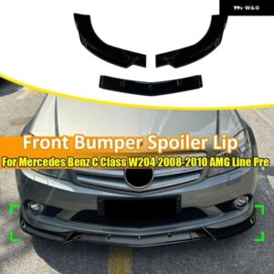 メルセデス ベンツ C クラス W204 2008-2010 AMGライン フロント バンパー スポイラー リップ カーボンルック/ ローボディスプリッター