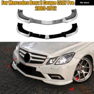 フロント バンパー フロントショベル リップスポイラー 外装 光沢ブラック メルセデス ベンツ Eクーペ C207 2009-2012年式以前 AMGライン