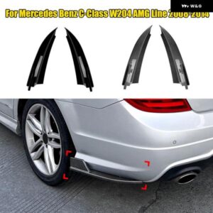 リア バンパー スポイラー サイド カナード メルセデス ベンツ C クラス W204 AMGライン 2008-2014 リアスプリッター カナード カバー 1ペア