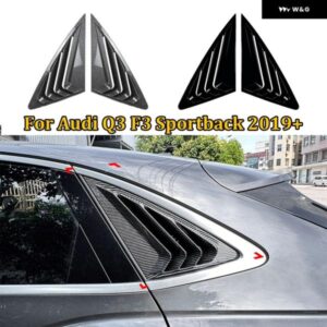 車側リアウィンドウルーバー貼り付けタイプ アウディ Q3 F3スポーツバック2019+カーボン光沢ブラックエア アウトレット ABS素材パーツ