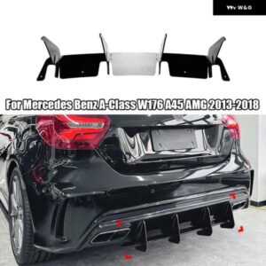 メルセデス ベンツ A クラス W176 A45 AMG 2013-2018 グロスカー リア バンパー ディフューザー リアサイドスプリッター スポイラー リップ プロテクター