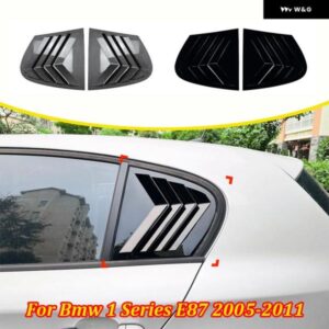 BMW 1シリーズ E87 2005-2011 車用 リアウィンドウシャッターカバー トリム ウィンドウルーバー サイドベント トリム ABS カーボン 自動車アクセサリー