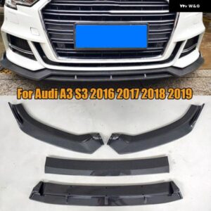 車用フロント バンパー スプリッター リップ ディフューザー スポイラー アウディ A3 S3 2016 - 19 フロントロアチン バンパー スプリッターアクセサリー