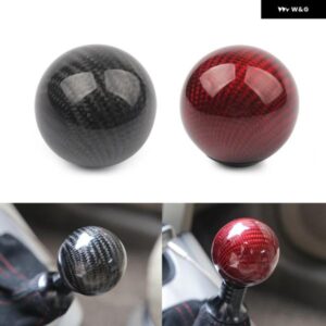 汎用 カー ギア シフト ノブカーボンカー ギア シフト ノブ シフター レバー ラウンドボールシェイプアクリルクリアパッケージ