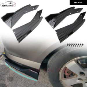 汎用 カーリア バンパー スポイラー リップカーボンウィング トリム アンチ クラッシュ ディフューザー サイドスカートラップアングルスプリッターペア