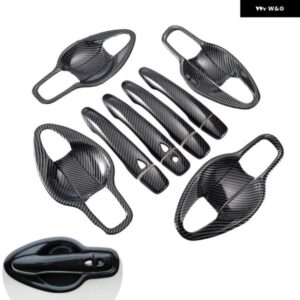 日産 キャシュカイ 2014 - 21 カーボン シルバー カー ドアハンドル カバー スティック スタイリング アクセサリー