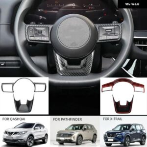 日産 X-TRAIL T33 QASHQAI J12 2022-2025 車用 ステアリングホイール パネル ノブカバー トリム ステッカー アクセサリー