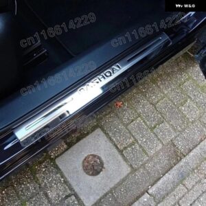 日産 キャシュカイ 2007-2019 J10 J11 サイドドアシル プロテクター スレッショルド スカッフプレート ウェルカムペダルカバー トリム カーアクセサリー