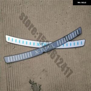 日産 X-TRAIL T32 2014-2019 超薄型 ステンレス リア バンパー プロテクター シル トランク トレッドプレート トリム