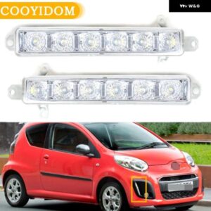 車用 DRL 6LED シトロエン C1 2006-2017 シトロエン C3 2015-2019 デイタイム ランニングライト ランプ 9677409380 9802795580 PG2044330