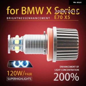 エンジェルアイズ 120W H8 スーパーホワイト 6000K リングLEDライト BMW 2007-2010 Xシリーズ E70 X5 LCI以前 超高輝度