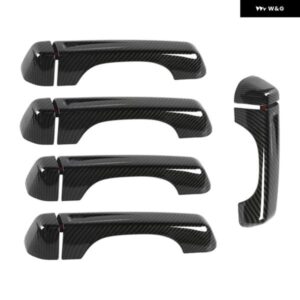 カーボン製サイドドアグラブハンドルカバー トリム テールゲートハンドル ステッカー ジープ ラングラー JL 18-23 外装 ドアハンドル