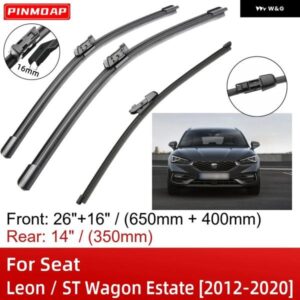 シート レオン / ST ワゴン エステート 2012-2020 26インチ + 16インチ + 14インチ フロント リア ワイパー ブレード ブラシ カッター アクセサリー 2017 -