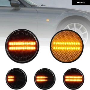 マツダ MX-5 MX5 MK1/MK2/MK3 1989-2015 クリアスモークレンズ LEDサイドマーカーランプ アンバー サイドフェンダー ウィンカーライト