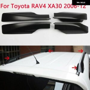 4個 ブラックルーフラックレールエンドキャップ カバー シェル トヨタ RAV4 XA30 2006-2012 カーパーツ