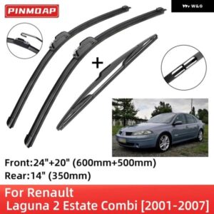 ルノー ラグナ 2 エステート コンビ 2001-2007 フロント リア ワイパー ブレード ブラシ カッター アクセサリー Jフック 2002 - 06