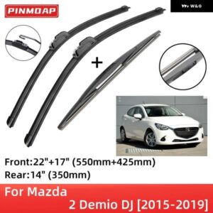 マツダ 2 デミオ DJ 2015-2019 フロントリア ワイパー ブレード ブラシカッターアクセサリー Jフック 2015 - 19