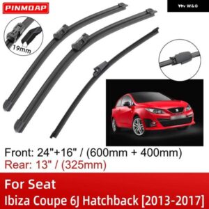 シート イビサ クーペ 6J ハッチバック 2013-2017 24インチ+16インチ+13インチ フロント リア ワイパー ブレード ブラシ カッター アクセサリー 2014 - 16