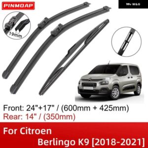 シトロエン ベルリンゴ K9 2018-2021 24インチ+17インチ+14インチ フロントリア ワイパー ブレード ブラシカッターアクセサリー 2018 - 21