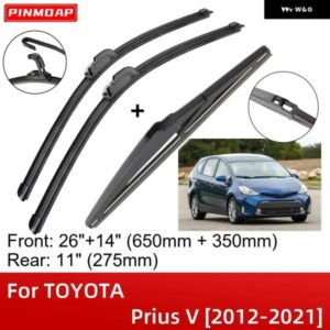 トヨタ プリウス V 2012-2021 フロントリア ワイパー ブレード ブラシカッターアクセサリー Jフック 2012 - 17