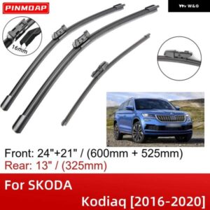 SKODA KODIAQ 2016-2020 24インチ+21インチ+13インチ フロントリア ワイパー ブレード ブラシカッターアクセサリー 2016 - 20