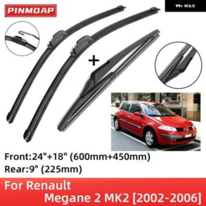 ルノー メガーヌ 2 2002-2006 フロント リア ワイパー ブレード ブラシ カッター アクセサリー Jフック 2002 - 06