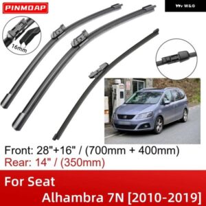 シート アルハンブラ 7N 2010-2019 28インチ+16インチ+14インチ フロント リア ワイパー ブレード ブラシ カッター アクセサリー 2013 - 19
