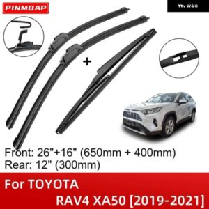 トヨタ RAV4 XA50 2019-2021 26インチ+16インチ+12インチ フロントリア ワイパー ブレード ブラシカッターアクセサリー 2019 - 21