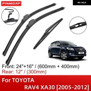 トヨタ RAV4 XA30 2005-2012 24インチ+16インチ+12インチ フロントリア ワイパー ブレード ブラシカッターアクセサリー 2006 - 12