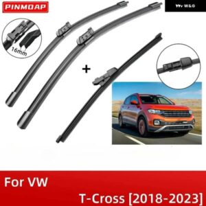VW T-CROSS 2018-2023 24インチ+18インチ+10インチ フロントリア ワイパー ブレード ブラシカッターアクセサリー 2018 - 23