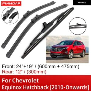 シボレー エクイノックス ハッチバック 2010年以降 24インチ+19インチ+12インチ フロントリア ワイパー ブレード ブラシカッターアクセサリー