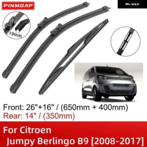 シトロエン ジャンピー ベルリンゴ B9 2008-2017 26インチ+16インチ+14インチ フロントリア ワイパー ブレード ブラシ カッター アクセサリー 2013 - 17
