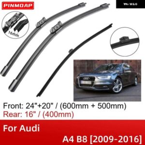 アウディ A4 B8 2009-2016 24インチ+20インチ+16インチ フロント リア ワイパー ブレード ブラシ カッター アクセサリー 2009 - 16