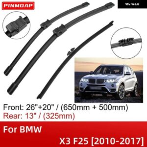 BMW X3 F25 2010-2017 26インチ+20インチ+13インチ フロントリア ワイパー ブレード ブラシカッターアクセサリー 2010 - 17