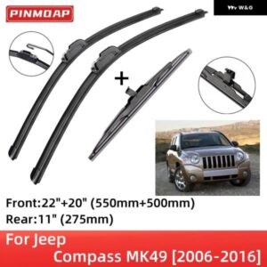ジープ コンパス MK49 2006-2016 フロント リア ワイパー ブレード ブラシ カッター アクセサリー Jフック 2009 - 15