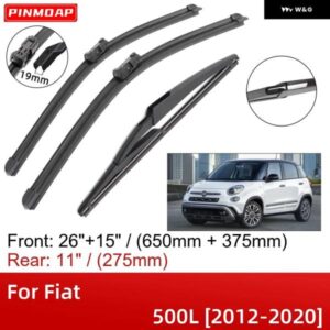 フィアット 500L 2012-2020 26インチ+15インチ+11インチ フロントリア ワイパー ブレード ブラシカッターアクセサリー 2013 - 20