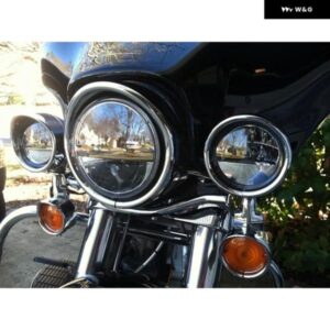 1個 7インチ ヘッドライト トリム リング ヘッドライト ランプ バイザー オートバイ ヘッドライト クローム 装飾 ツーリングトライク F