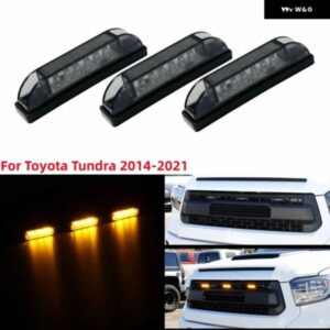 3個 車用 グリル マーカーライト LEDシグナルランプ トヨタ タンドラ 2014-2021