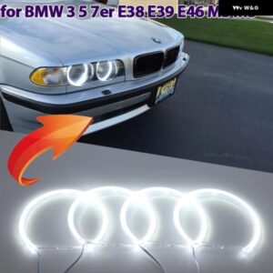 ホワイトリング SMD ライト LED エンジェルアイキット BMW 3 5 7シリーズ E36 E46 E39 E38 730IL 735I 320I 540I カー スタイリング 131MM 146MM