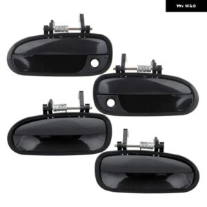 フロントリア 外装 外側 ドアハンドルセット 4個 ブラック 1996-2000 ホンダ シビック