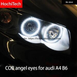 アウディ A4 B6 2000 - 2006 COB LED デイライト ホワイト COB LED エンジェルアイズ リング 超高輝度