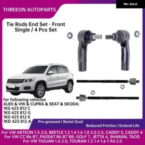 THREEON フロント タイロッドエンドセット VW TIGUAN 1.4 2013-20 2.0 2009-2020 PASSAT 1.8 2014-17 2.5 2012-2018 1K0423812K 1K0423811K